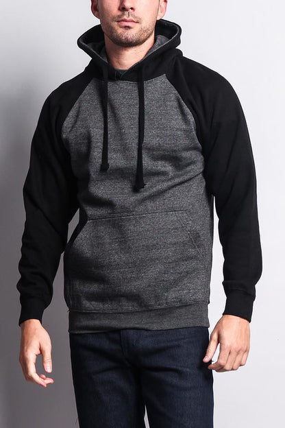 Contrast Raglan Sleeve Pullover Hoodie