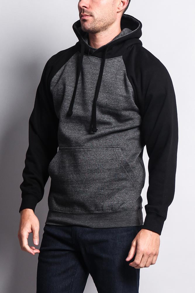 Contrast Raglan Sleeve Pullover Hoodie