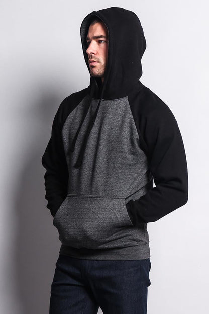 Contrast Raglan Sleeve Pullover Hoodie