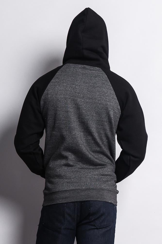 Contrast Raglan Sleeve Pullover Hoodie