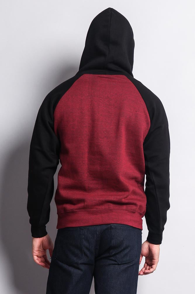 Contrast Raglan Sleeve Pullover Hoodie