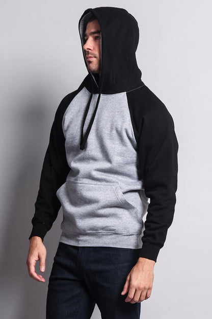 Contrast Raglan Sleeve Pullover Hoodie