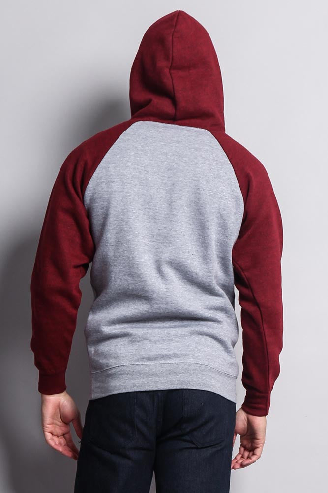 Contrast Raglan Sleeve Pullover Hoodie