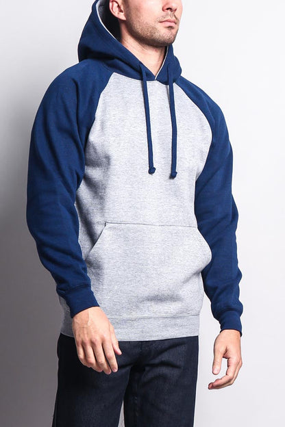 Contrast Raglan Sleeve Pullover Hoodie