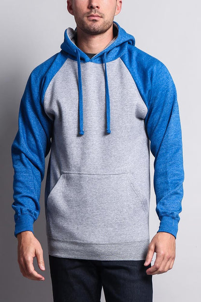 Contrast Raglan Sleeve Pullover Hoodie