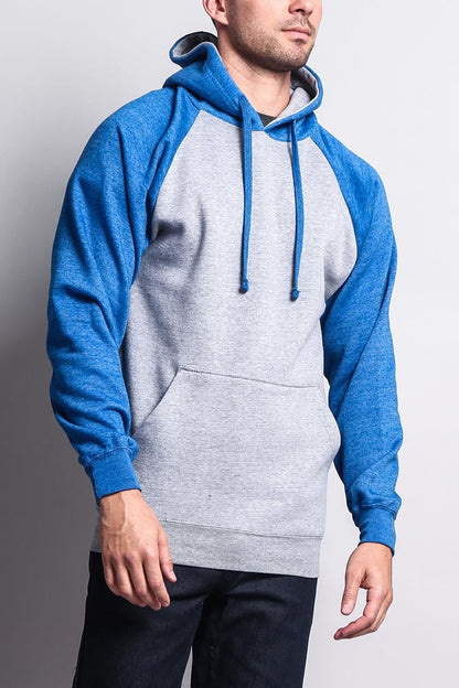 Contrast Raglan Sleeve Pullover Hoodie