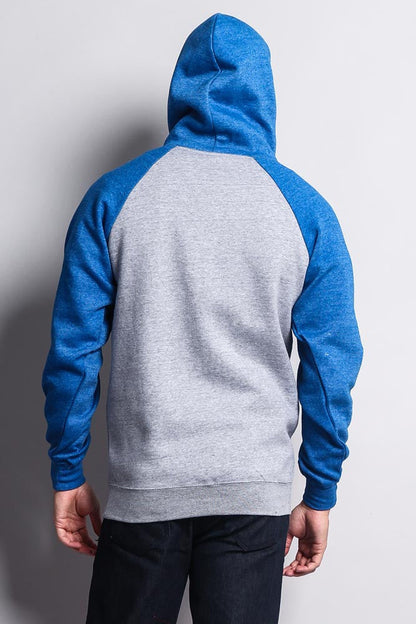 Contrast Raglan Sleeve Pullover Hoodie