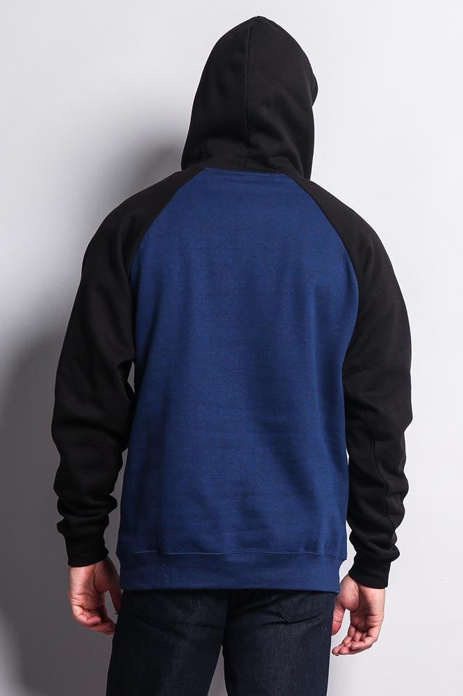 Contrast Raglan Sleeve Pullover Hoodie
