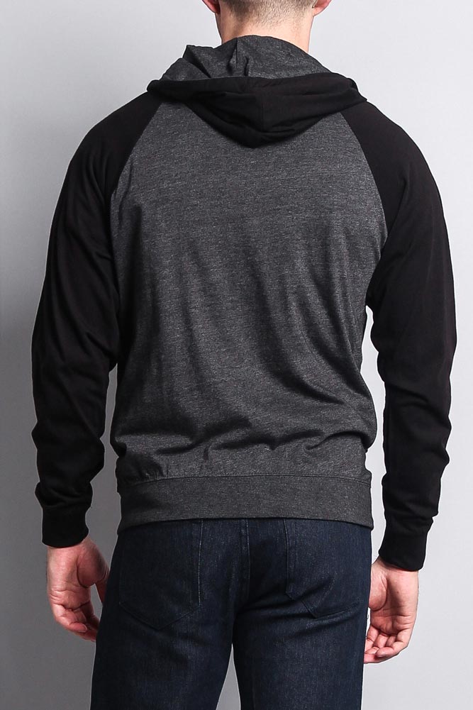 Men's Contrasting Zip Up Hoodie