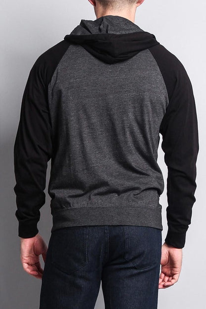 Men's Contrasting Zip Up Hoodie