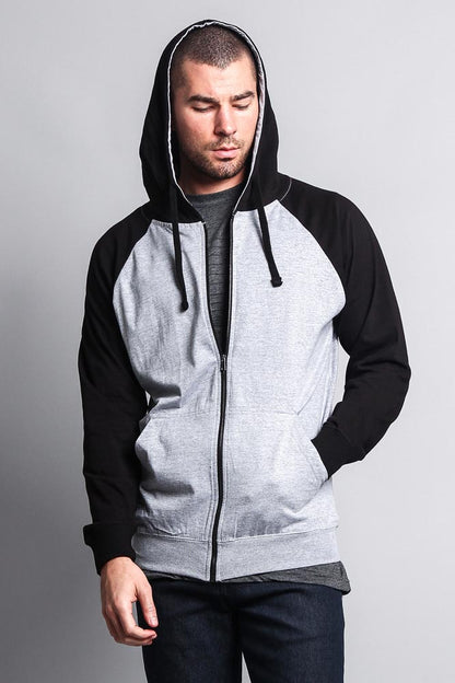 Men's Contrasting Zip Up Hoodie