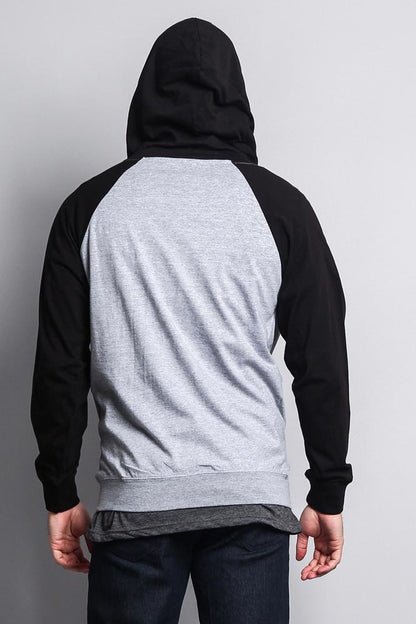 Men's Contrasting Zip Up Hoodie
