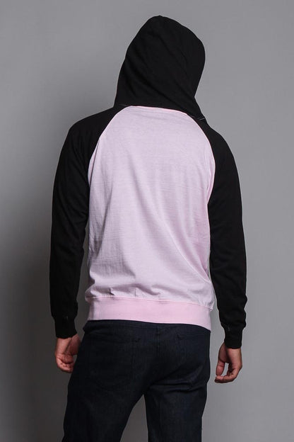 Men's Contrasting Zip Up Hoodie