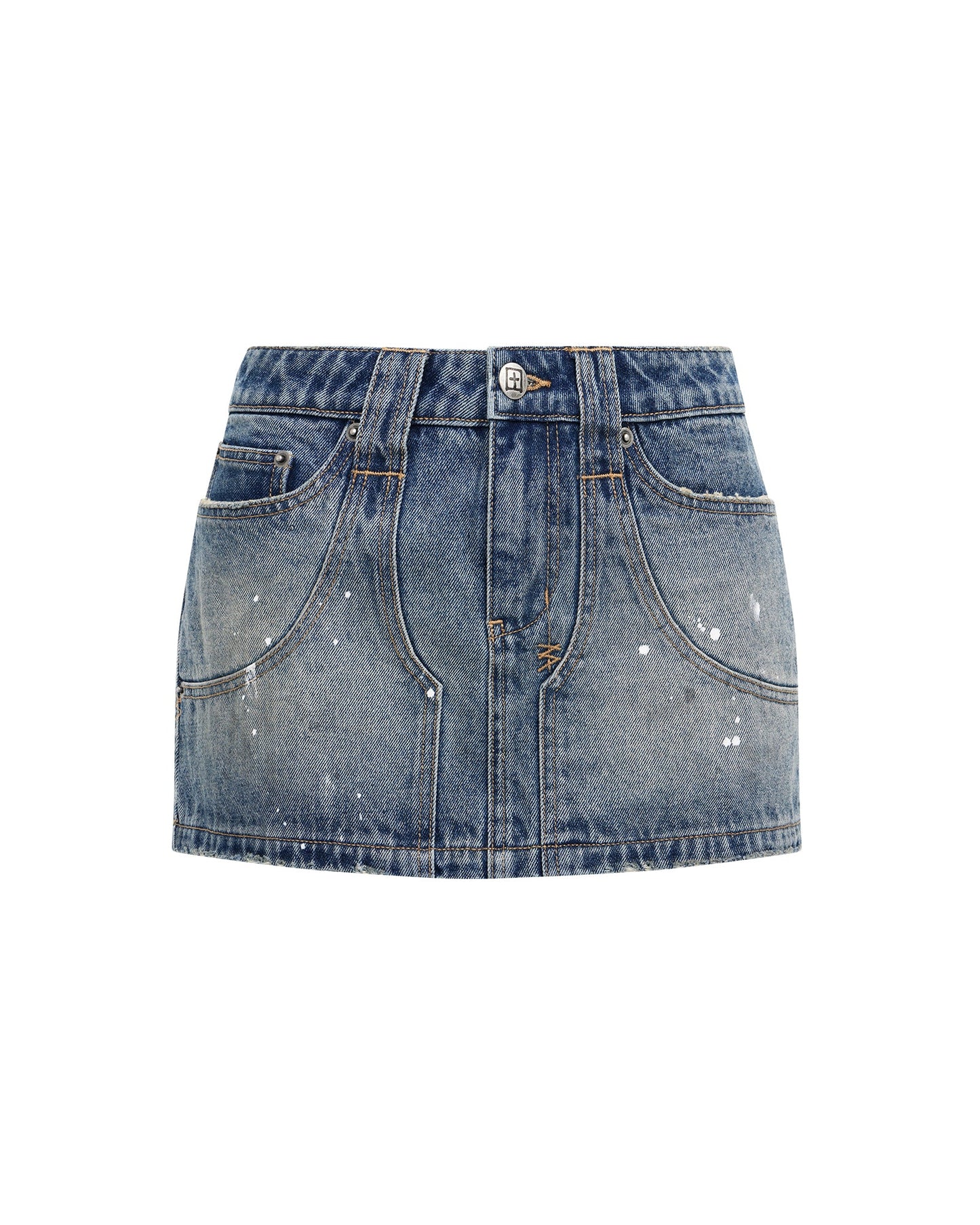 MICRO MINI DENIM SKIRT PAINTER BLUE