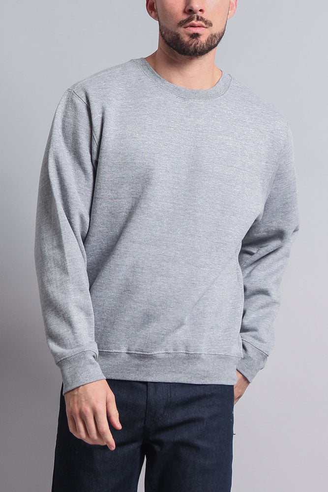 Basic Solid Crew-Neck Sweatshirt