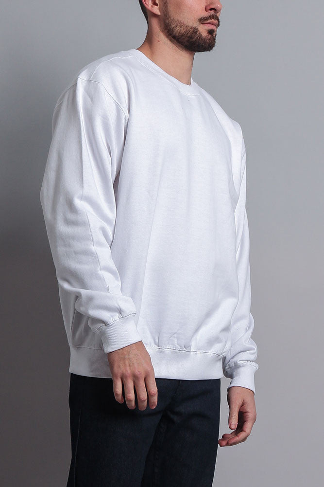 Basic Solid Crew-Neck Sweatshirt