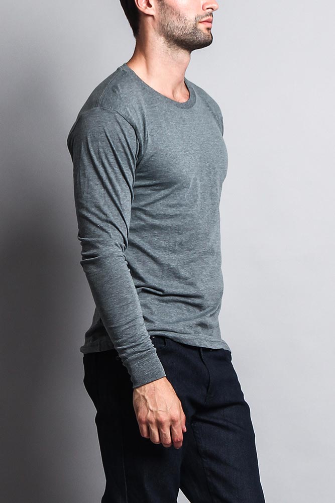 Men's Basic Light Weight Long Sleeve T-Shirt