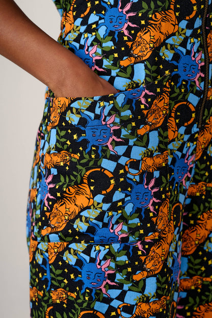 Nari - Sleeveless Jumpsuit in Lunar Tiger Print