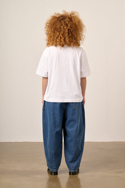 Noa - Cotton Boxy T-Shirt in White Bodies Print