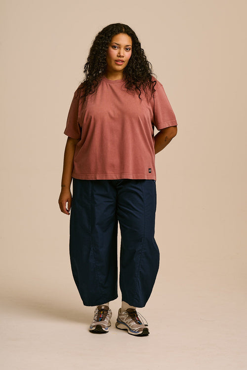 Noa - Cotton Boxy T-Shirt in Washed Pink