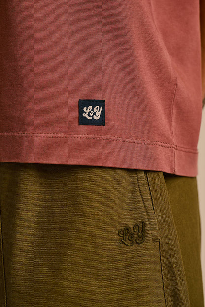 Noa - Cotton Boxy T-Shirt in Washed Pink