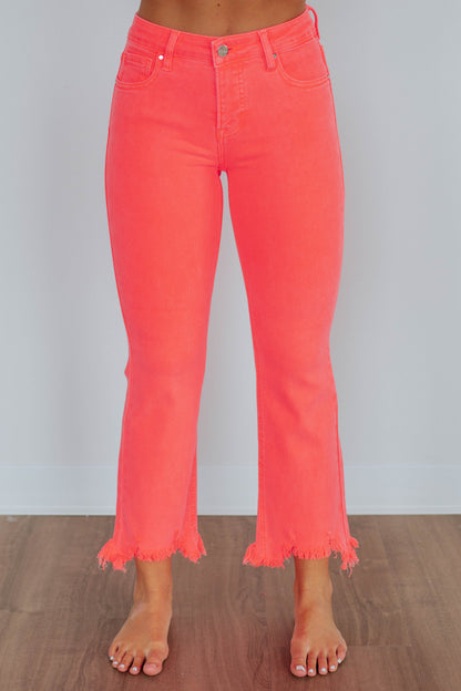 Neona Risen Jeans - Neon Coral