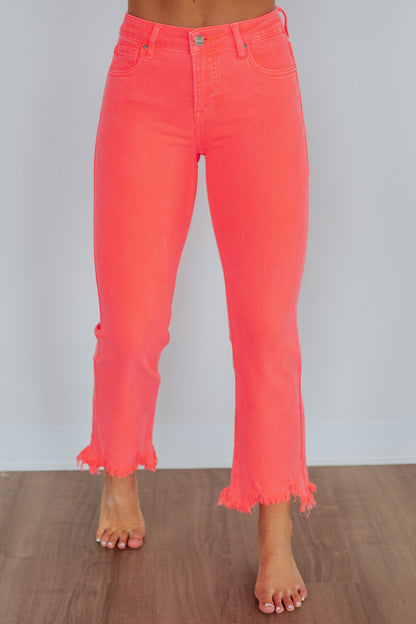 Neona Risen Jeans - Neon Coral
