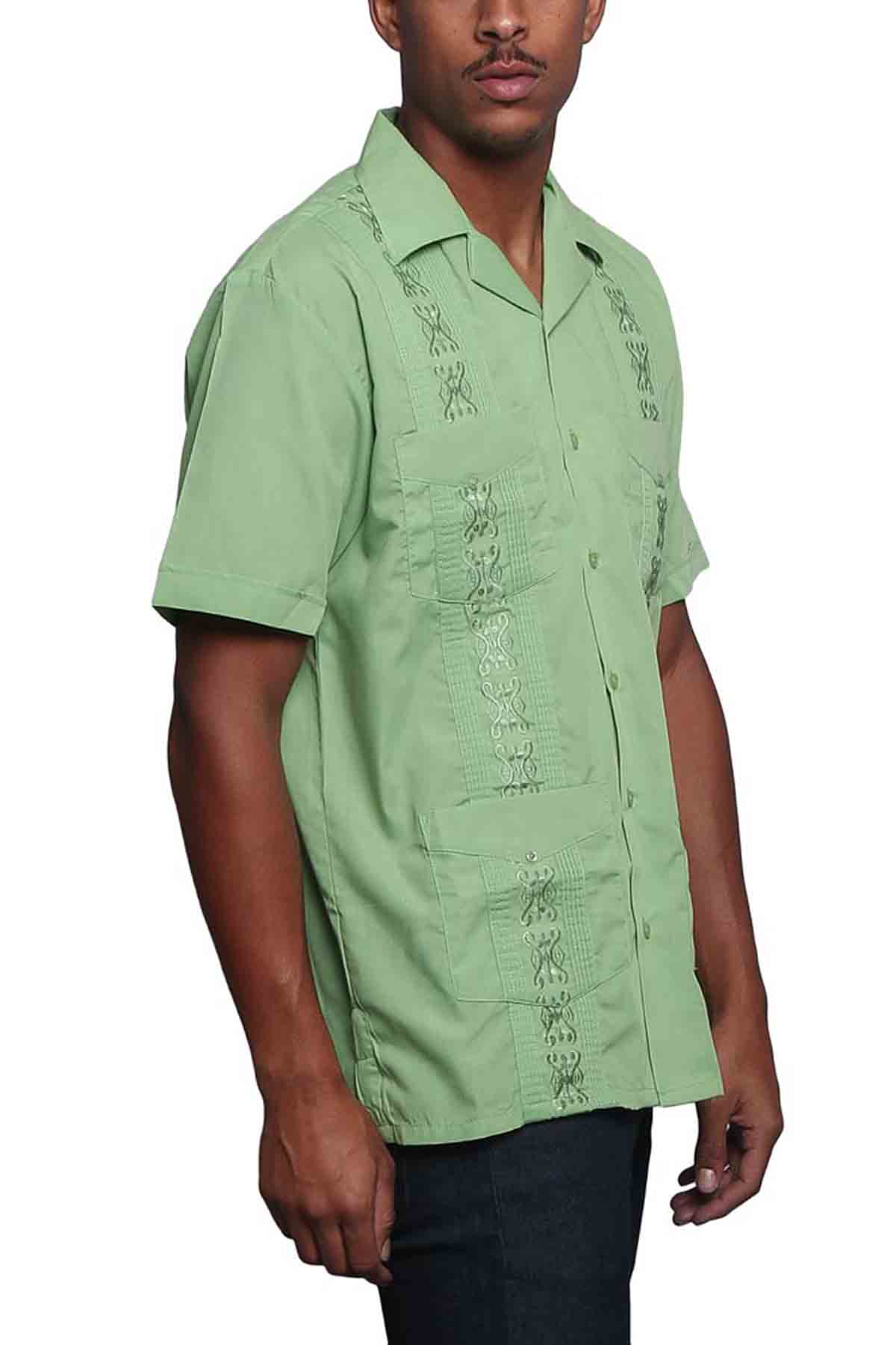 Guayabera Embroidered Pleated Cuban Shirt