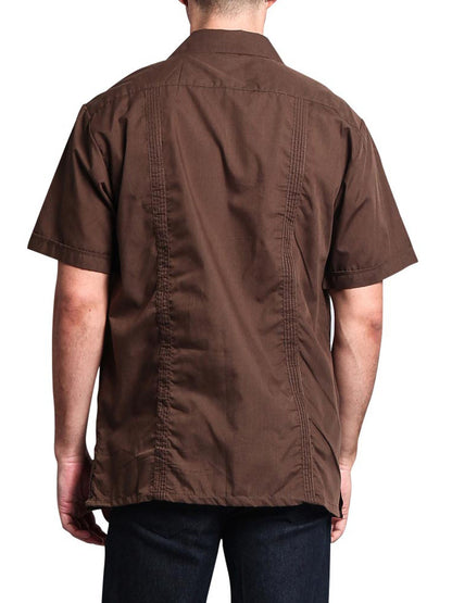 Guayabera Embroidered Pleated Cuban Shirt