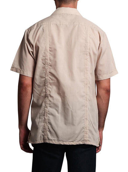 Guayabera Embroidered Pleated Cuban Shirt