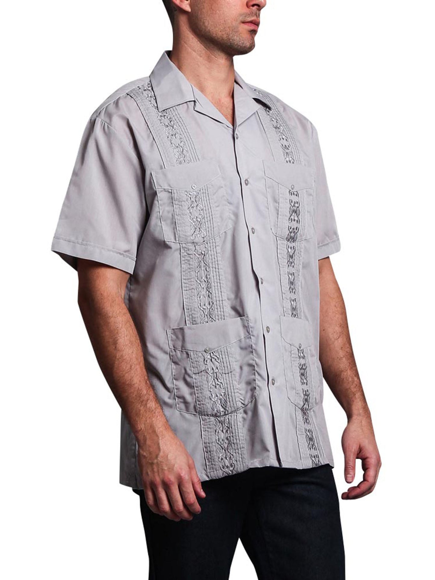 Guayabera Embroidered Pleated Cuban Shirt
