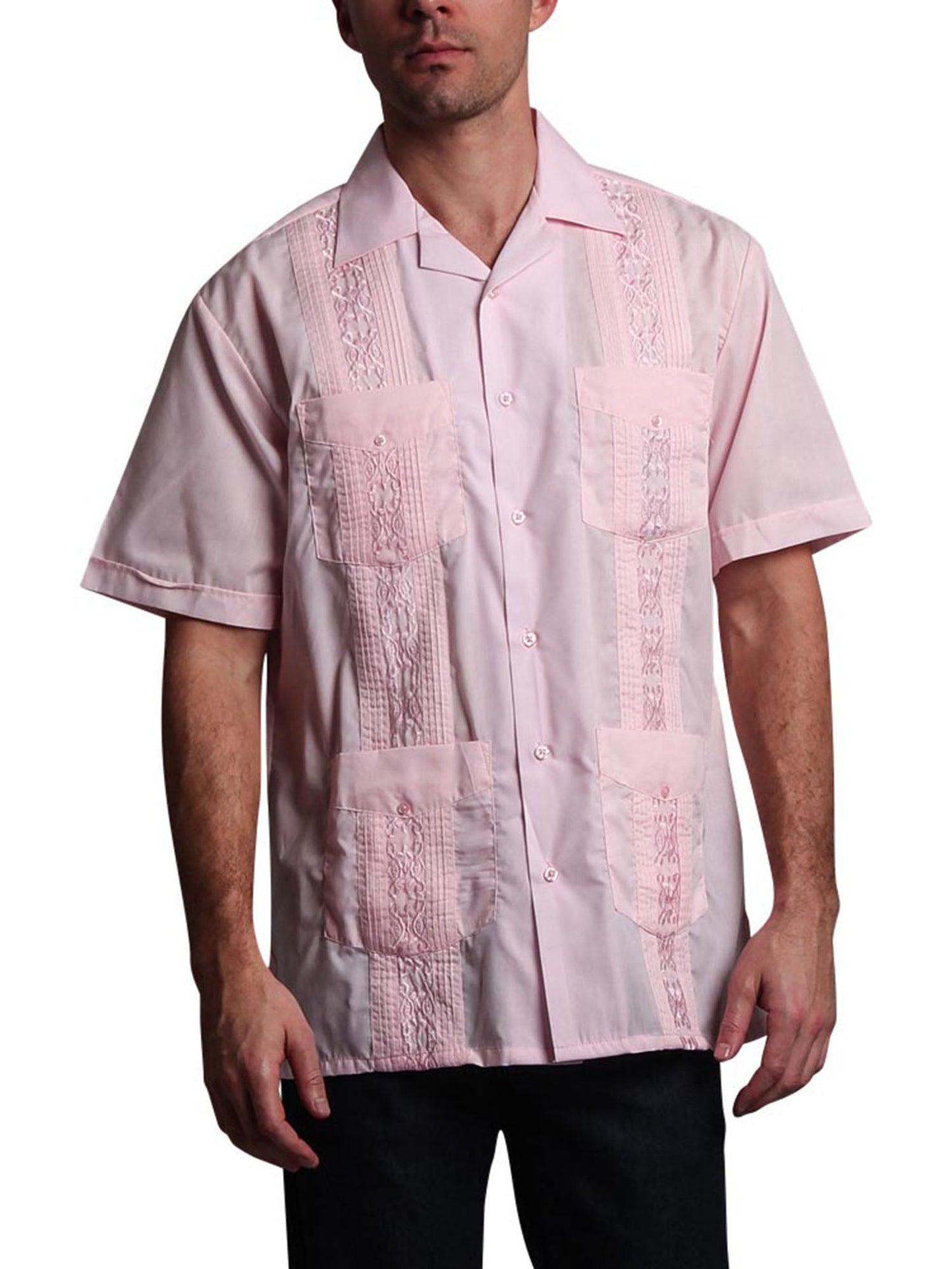 Guayabera Embroidered Pleated Cuban Shirt