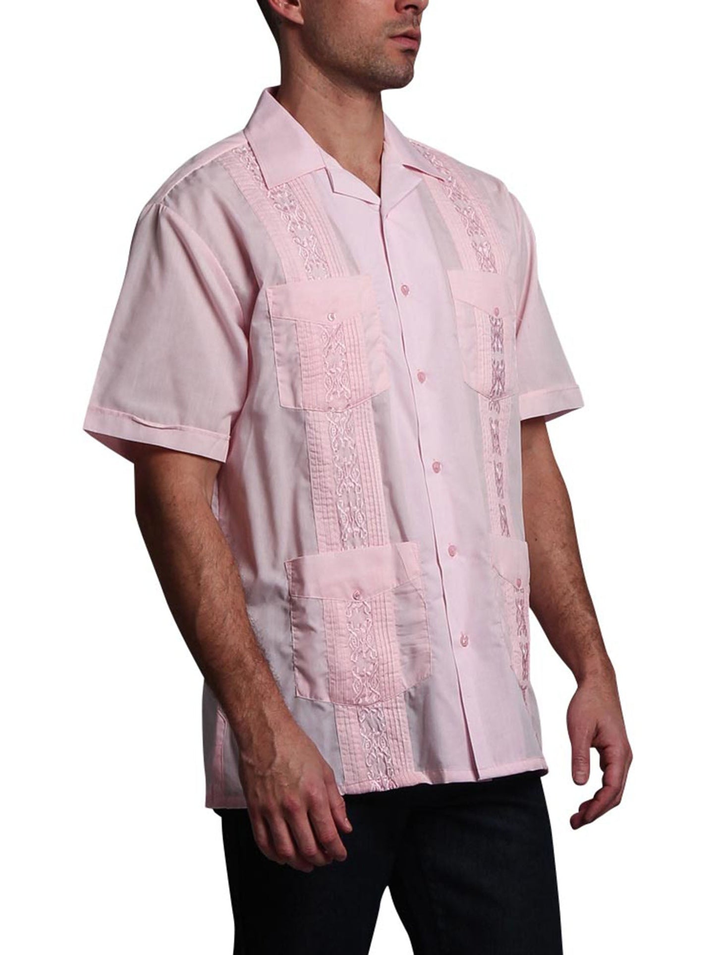 Guayabera Embroidered Pleated Cuban Shirt