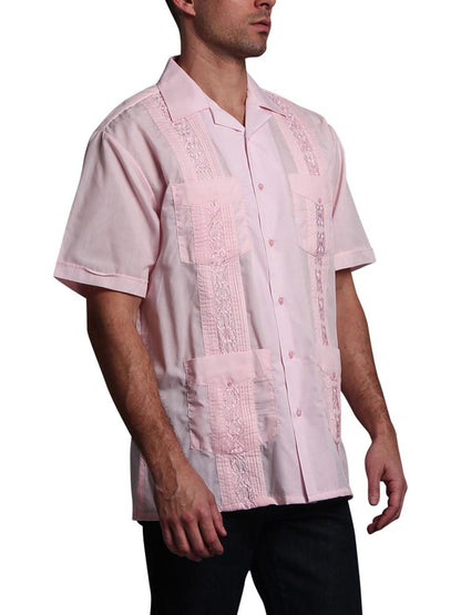 Guayabera Embroidered Pleated Cuban Shirt