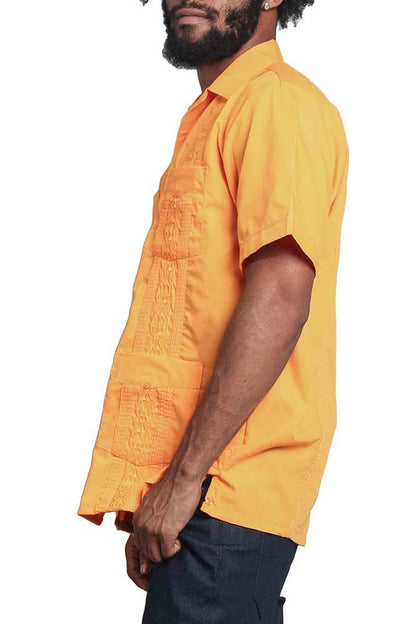 Guayabera Embroidered Pleated Cuban Shirt