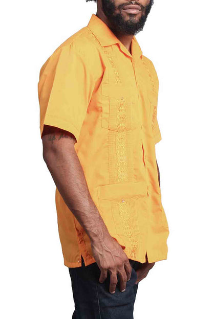 Guayabera Embroidered Pleated Cuban Shirt