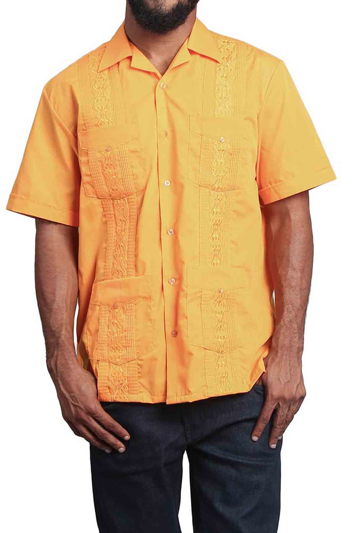 Guayabera Embroidered Pleated Cuban Shirt