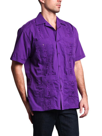Guayabera Embroidered Pleated Cuban Shirt