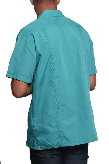 Guayabera Embroidered Pleated Cuban Shirt