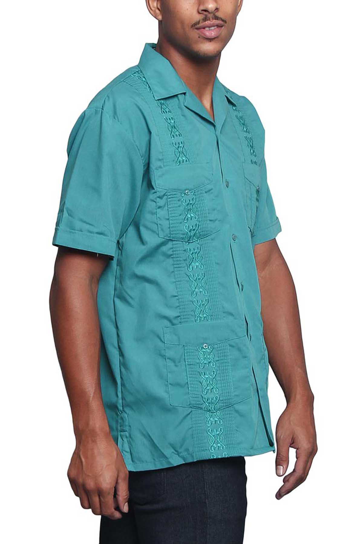 Guayabera Embroidered Pleated Cuban Shirt