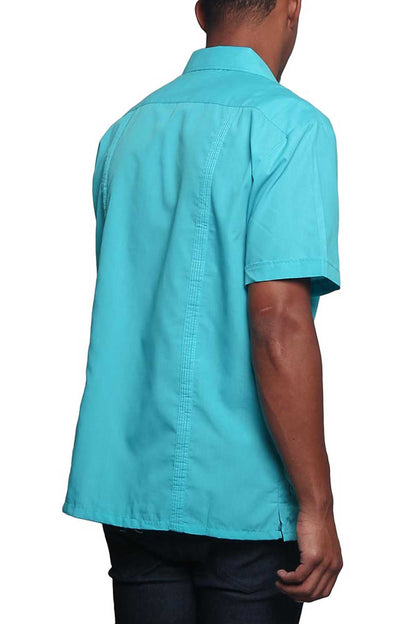 Guayabera Embroidered Pleated Cuban Shirt