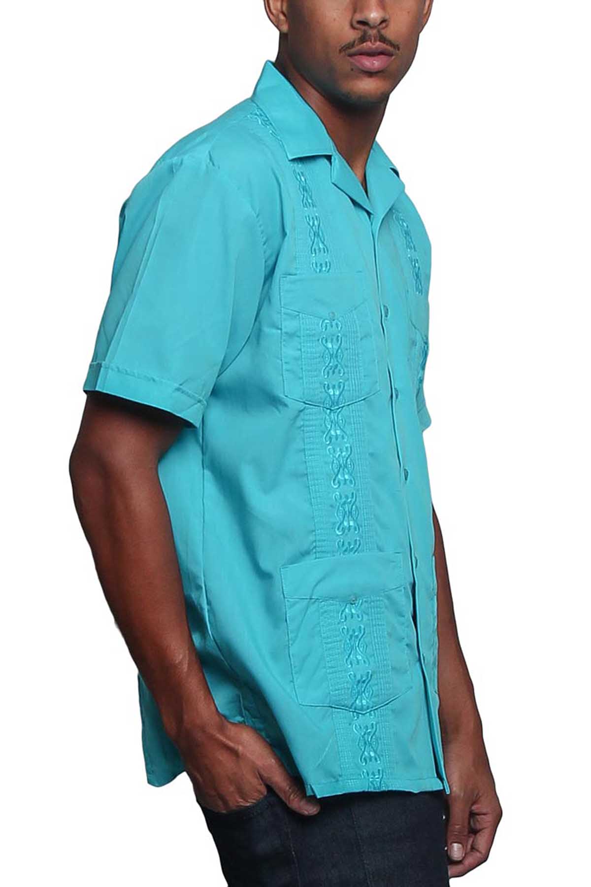 Guayabera Embroidered Pleated Cuban Shirt