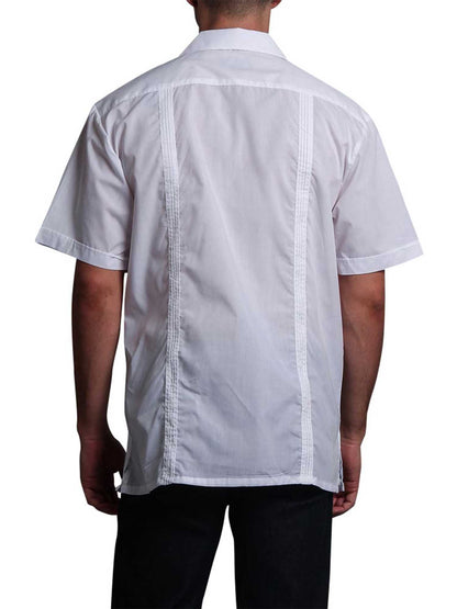 Guayabera Embroidered Pleated Cuban Shirt