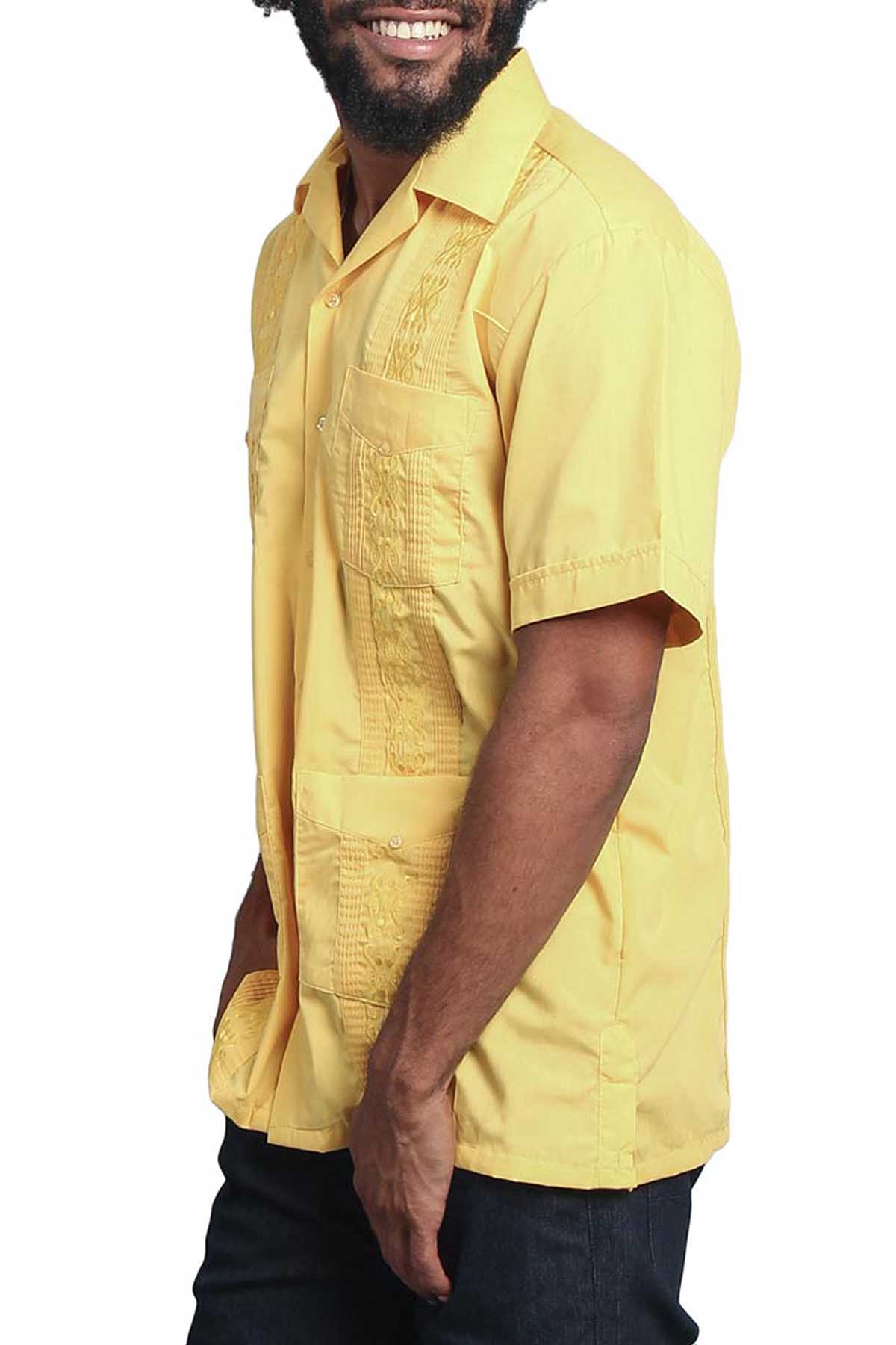 Guayabera Embroidered Pleated Cuban Shirt