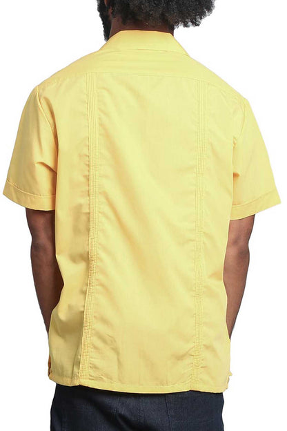 Guayabera Embroidered Pleated Cuban Shirt