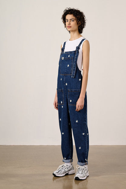 Original - Denim Dungarees in Daisy Embroidery
