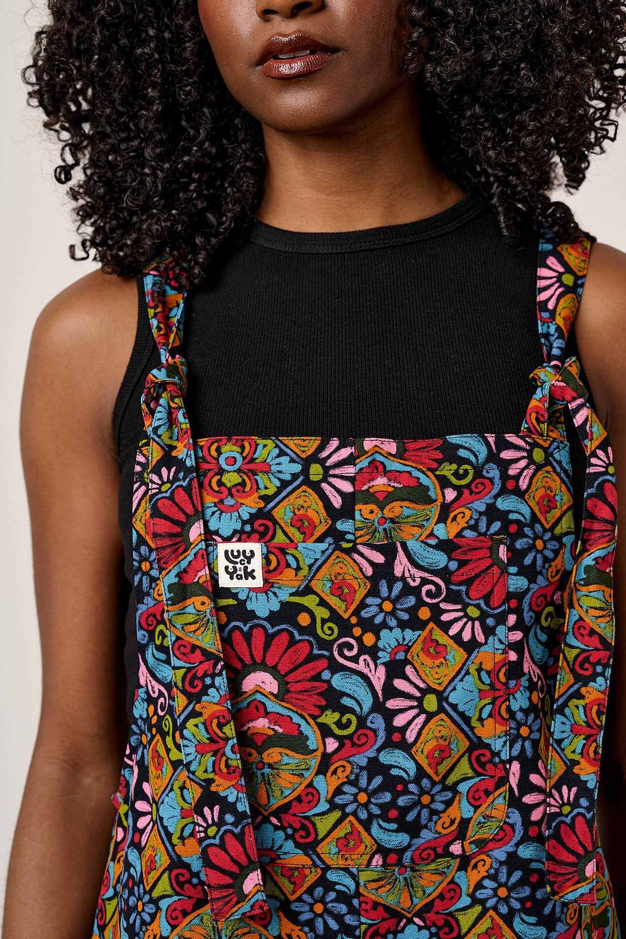 Original Shorts - Cotton Dungaree Shorts in Artisan Print