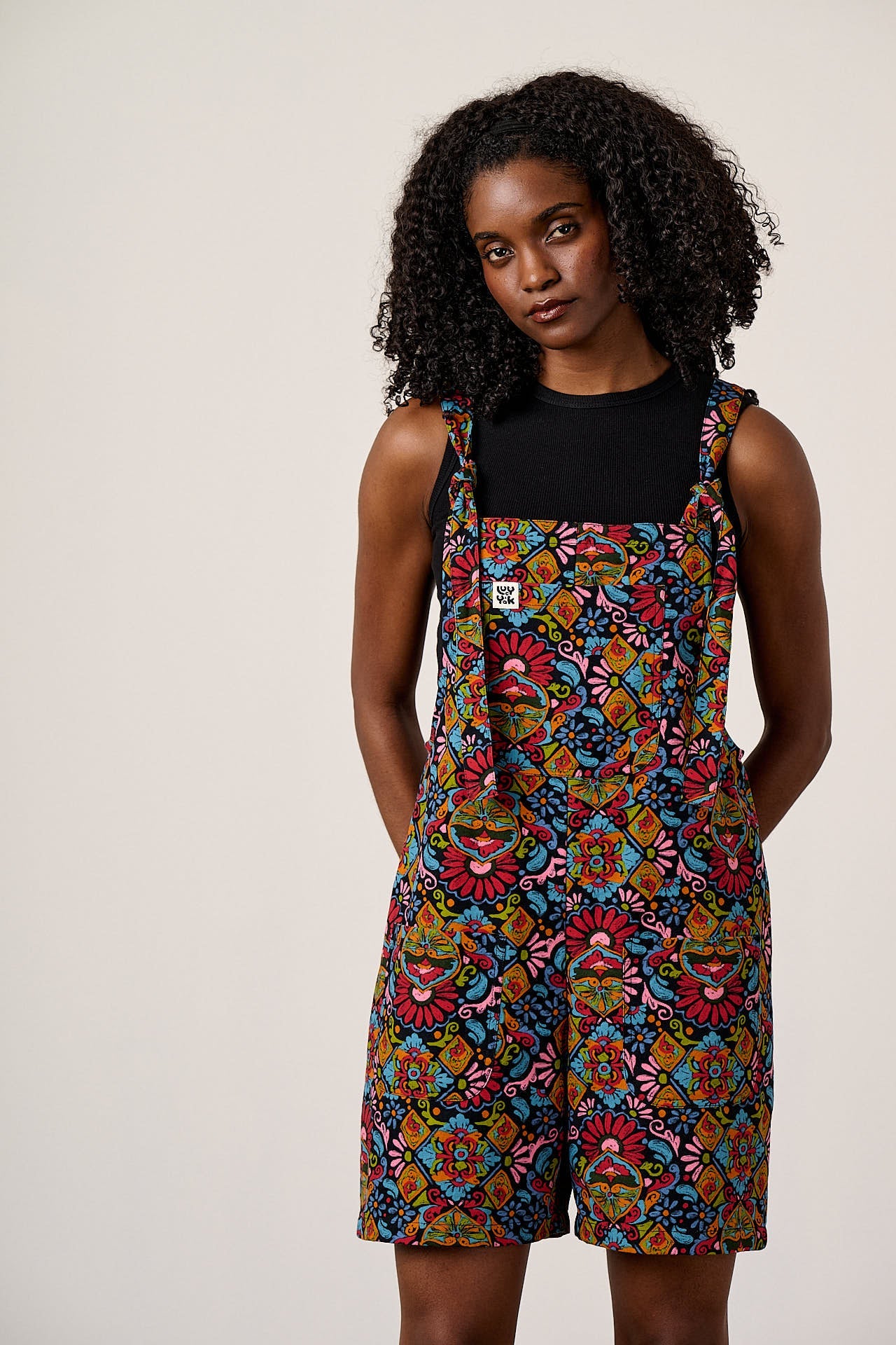 Original Shorts - Cotton Dungaree Shorts in Artisan Print