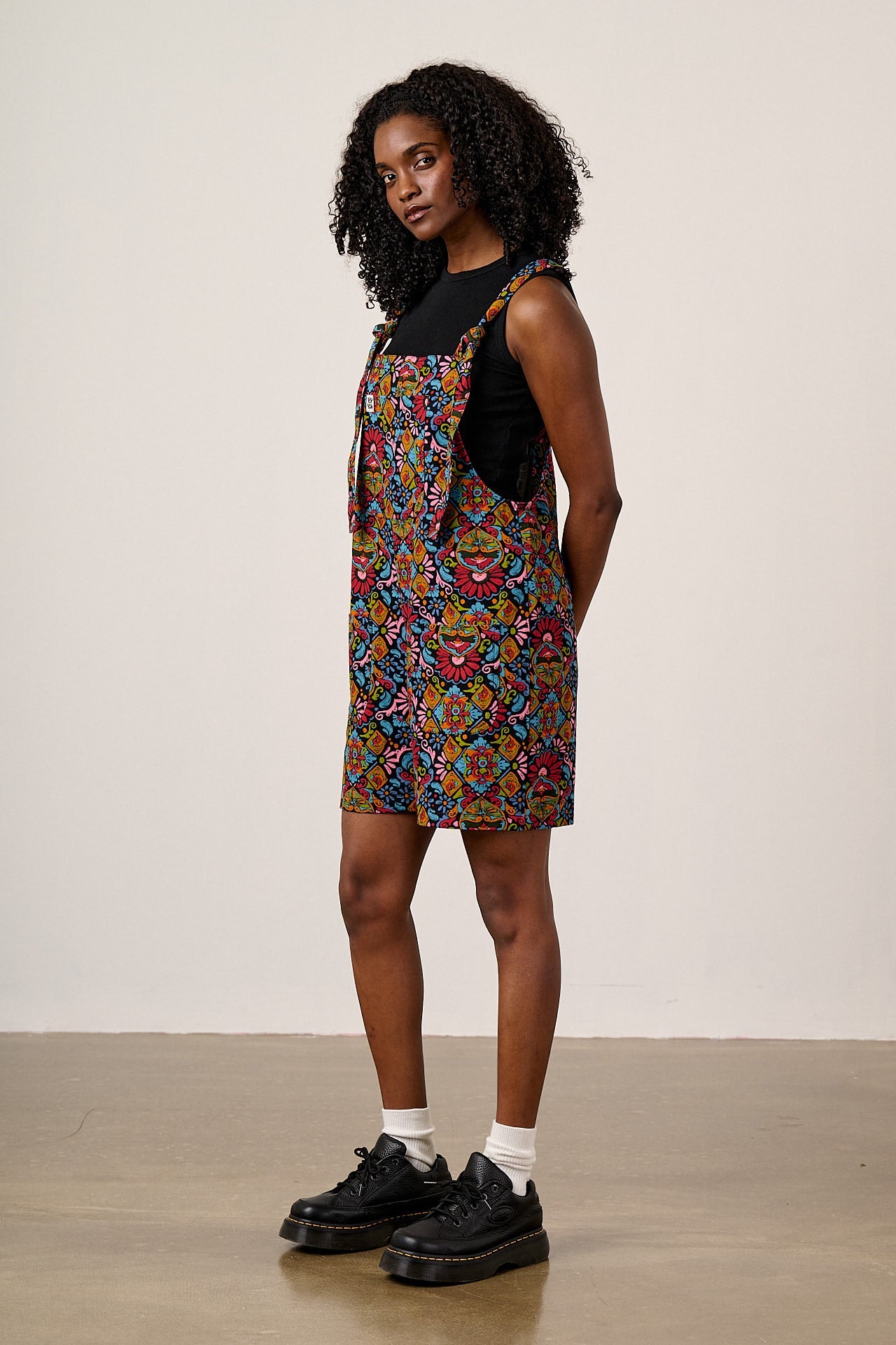 Original Shorts - Cotton Dungaree Shorts in Artisan Print