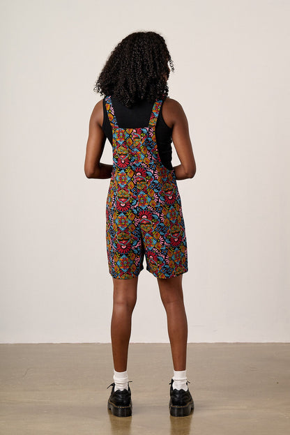 Original Shorts - Cotton Dungaree Shorts in Artisan Print